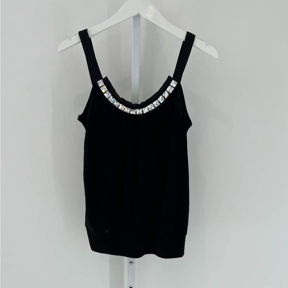 MICHAEL KORS BLACK CRYSTAL EMBELLISHED TOP SIZE 8 NWTS!